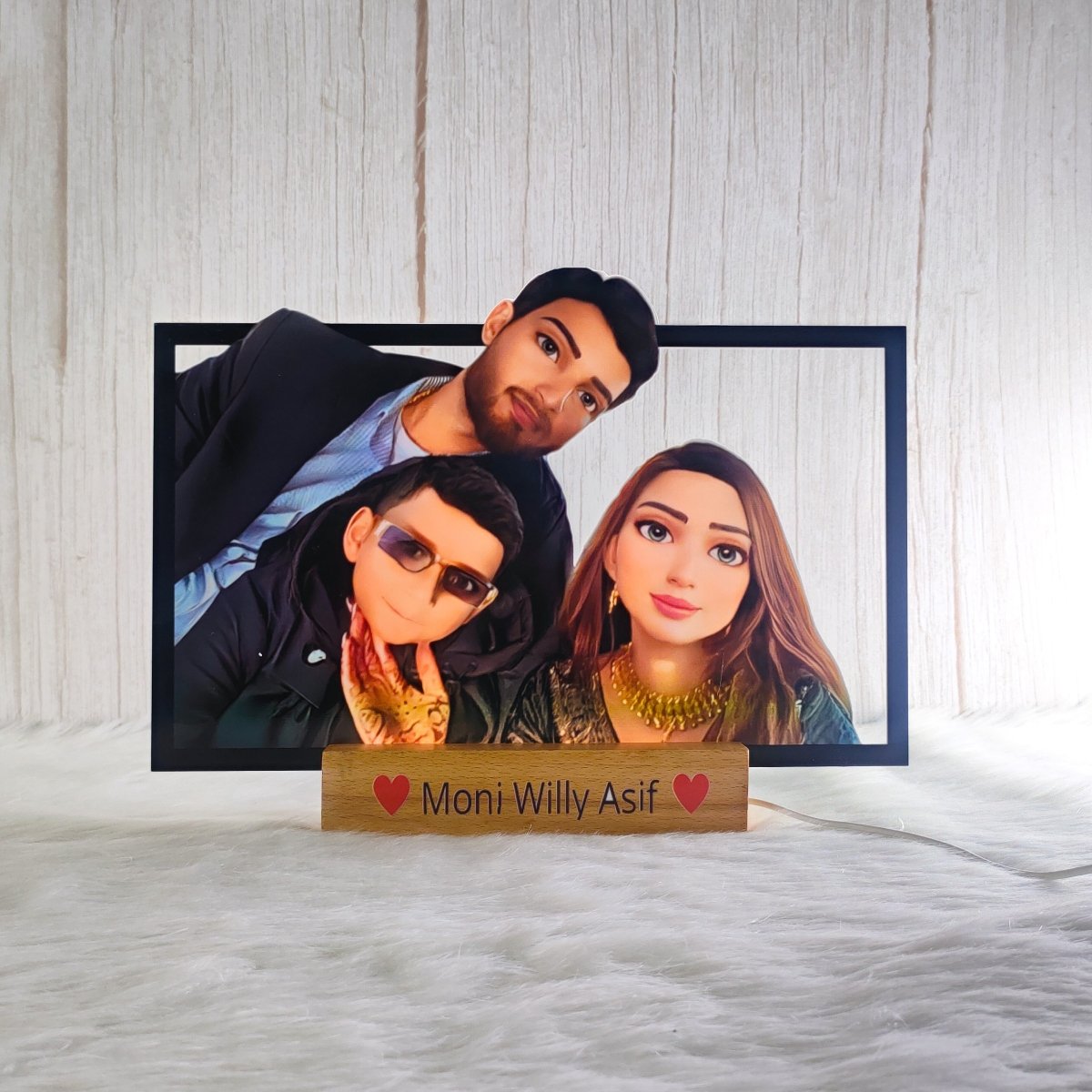 Personalized Cartoon Portrait Photo Frame Night Light - Memories Insite2D MINIATURE ACRYLIC BOARD -20*30
